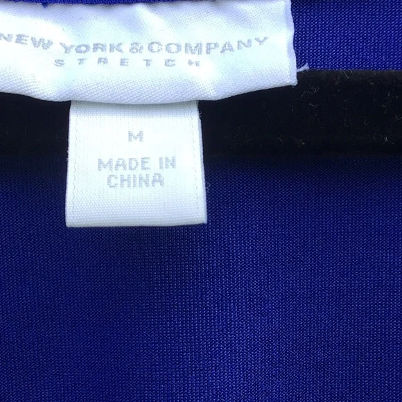 NEW YORK & COMPANY STRETCH BLUE MAXI DRESS WITH BEADED BELT FRONT - Picture 3 of 9